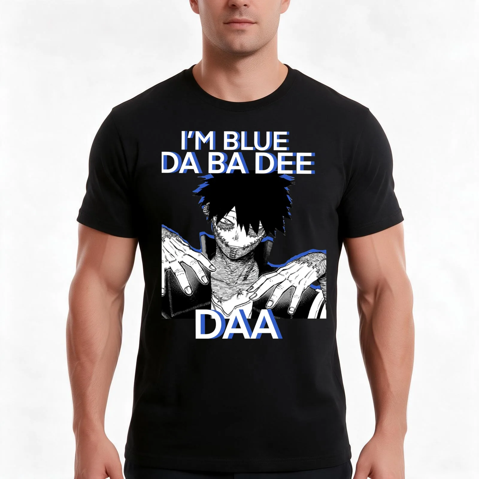 I’m blue da ba dee Dabi daa T-Shirt, Summer Casual Cotton Tee, Oversized Streetwear Tops, Vintage Graphic Print, 100% Cotton