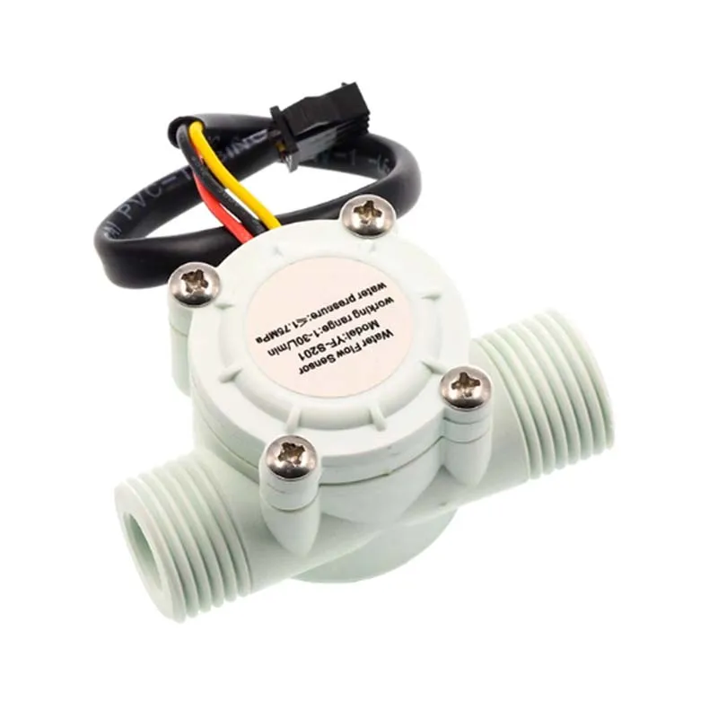 Sensor de fluxo de água dc 5-18v, sensor de fluxo hall, controle de água, fluxo líquido 1-30l/min 2.0mpa, interruptor do sensor YF-S201