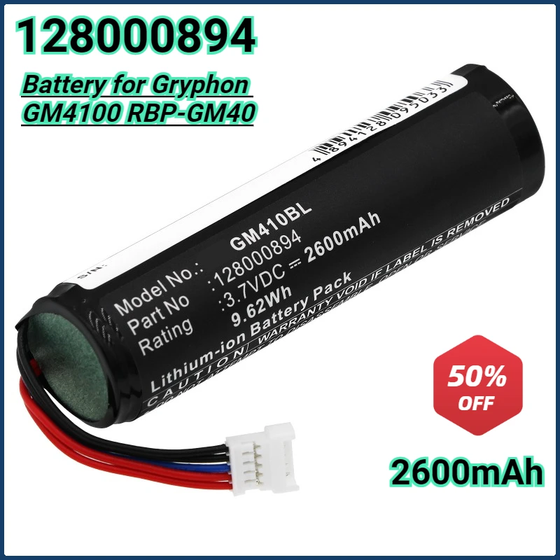 

2600mAh/9.62Wh Barcode Scanner Battery for Datalogic GM4100 GM4130 GM4400 GM4430 BT-8 RBP-4000 Gryphon 128000894 BT-8 RBP-GM40