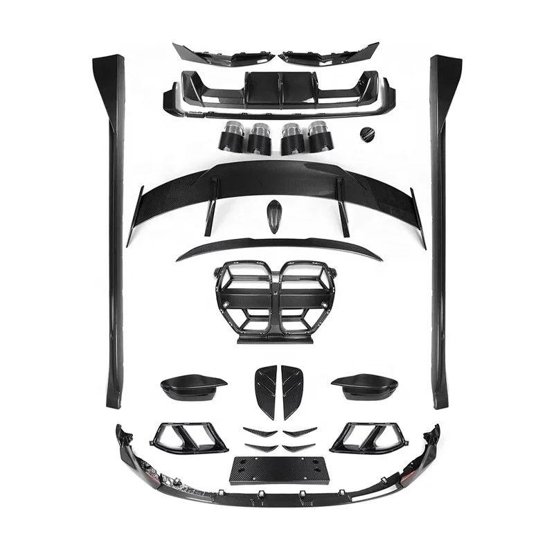 

New for G80 G82 M3 M4 Dry Carbon Fiber Body Kit Car Accessor Front Lip Splitter Side Skirt Rear Diffuser Mirror Cover