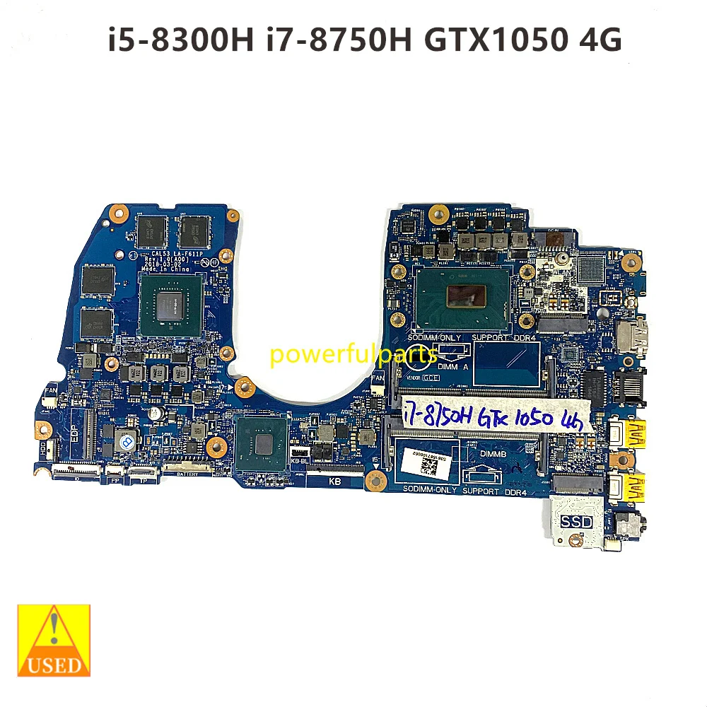 

CAL53 LA-F611P Motherboard For Dell G3 3579 3779 Mainboard i5-8300H i7-8750H Gtx1050 4G 100% Working Good