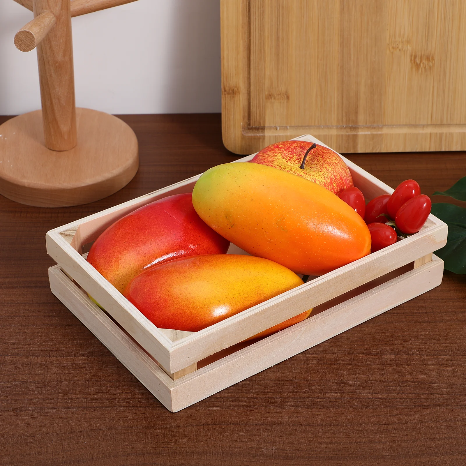 ตะกร้าไม้สำหรับจัดระเบียบของใช้ขนาดเล็ก เหมาะสำหรับสำนักงาน ห้องเด็ก ห้องนั่งเล่น ห้องครัว เก็บเครื่องเขียน เครื่องสำอาง