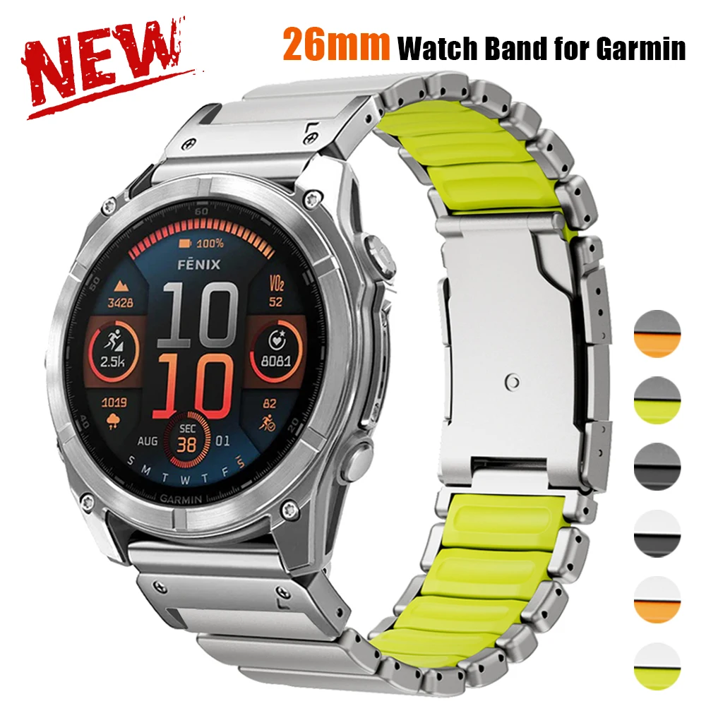 26mmクイックフィットバンド-garmin-fenix-8-51mm-7x-6x-pro-5x-puls-3hr-tactix-7-pro用-高級チタンブレスレット-garmin-enduro-3-2用