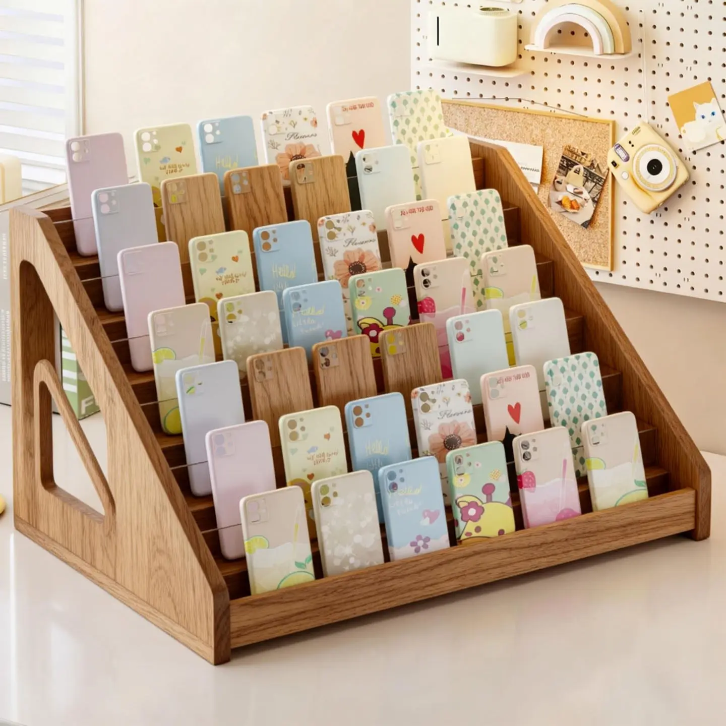 Jewelry Display Stand Mobile Phone Case Display Stand Desktop Acrylic Ornaments Stepped Multi-layer Storage Rack