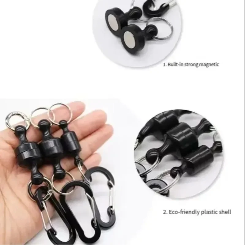2pcs Fishing Hanging Buckle Magnetic Buckle Fast Hanging Buckle Wireless Lost Rope Metal Strong Magnetic Force Mountaineering