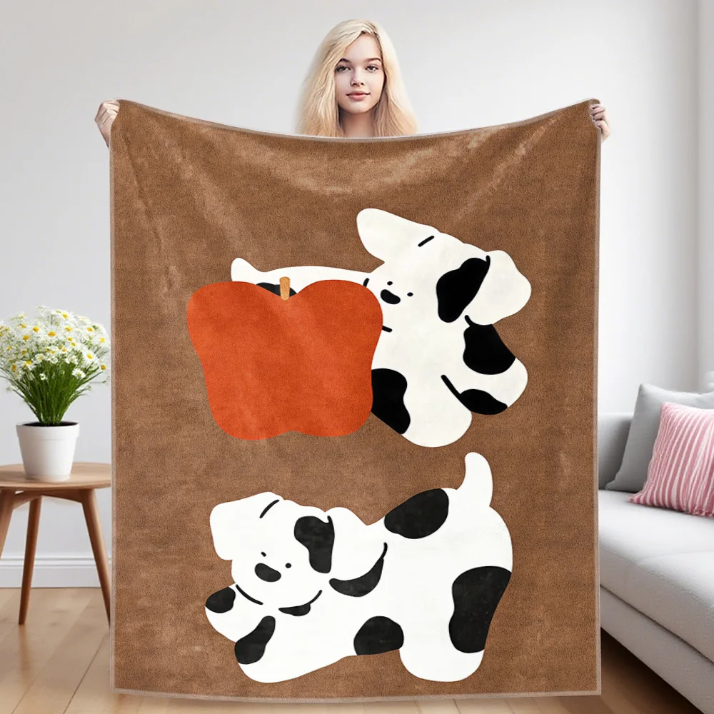 Pup Apple Nap Blanket,Flannel Blanket,Suitable For Sofas,Beds,Cars,Rooms,Offices,Camping,Exquisite Gift Blankets