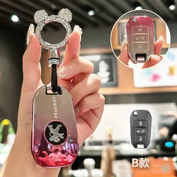 TPU Car Remote Key Case Cover Key Bag Shell Holder Protection For Peugeot 208 308 408 508 2008 3008 4008 5008 Keychain Accessory