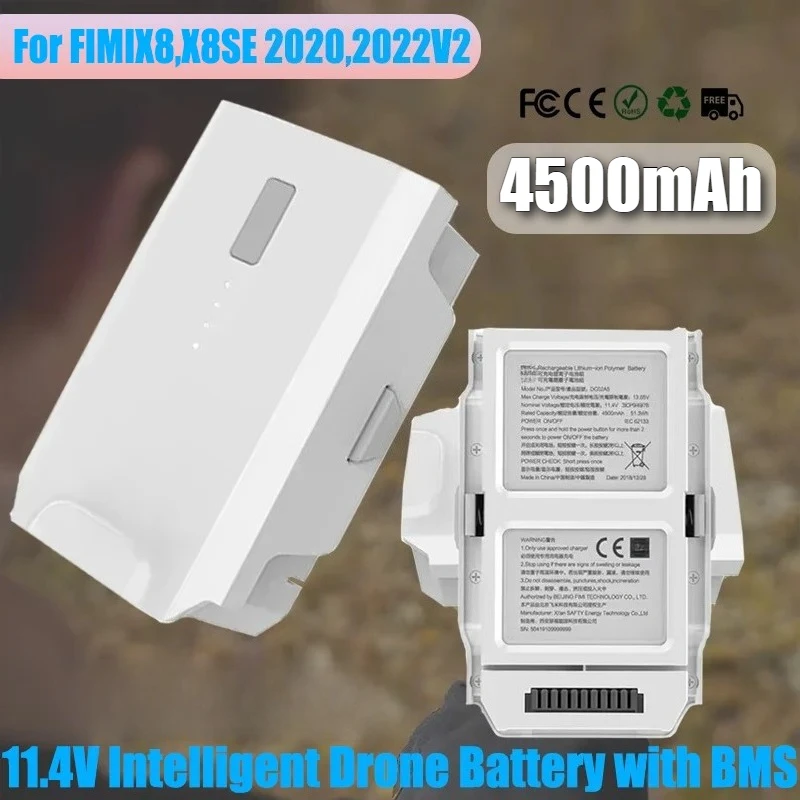 

4500mAh 11.4V Intelligent Drone Battery with BMS Tech for FIMI X8 SE 2020 2022 V2 Instant Protection Fast Charging DC02A5