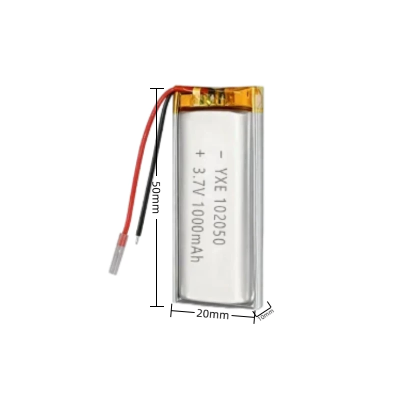 3.7V 1000mAh 102050 Polymer Lithium Rechargeable Battery With PH2.0 Plug High Capacity For Camera GPS MP5 Navigator Headset