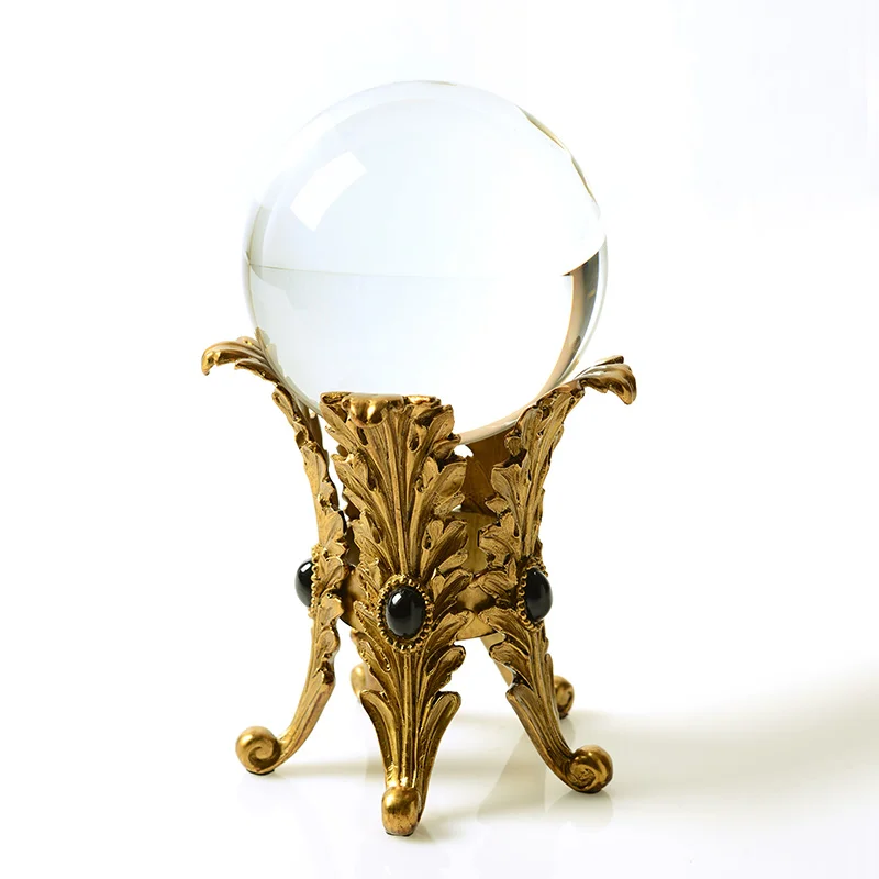 European-style American crystal with copper crystal ball soft decoration, luxury decoration in the entrance of the villa living