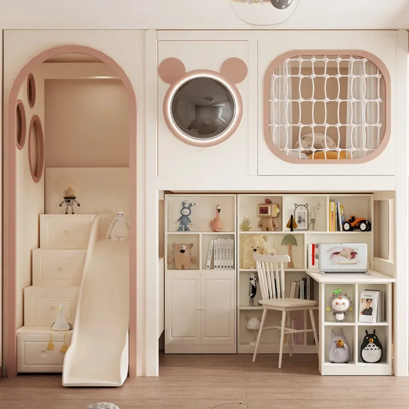 Tree house bed under bed cabinet wardrobe up and down bed multi-function  under table under empty combination slide