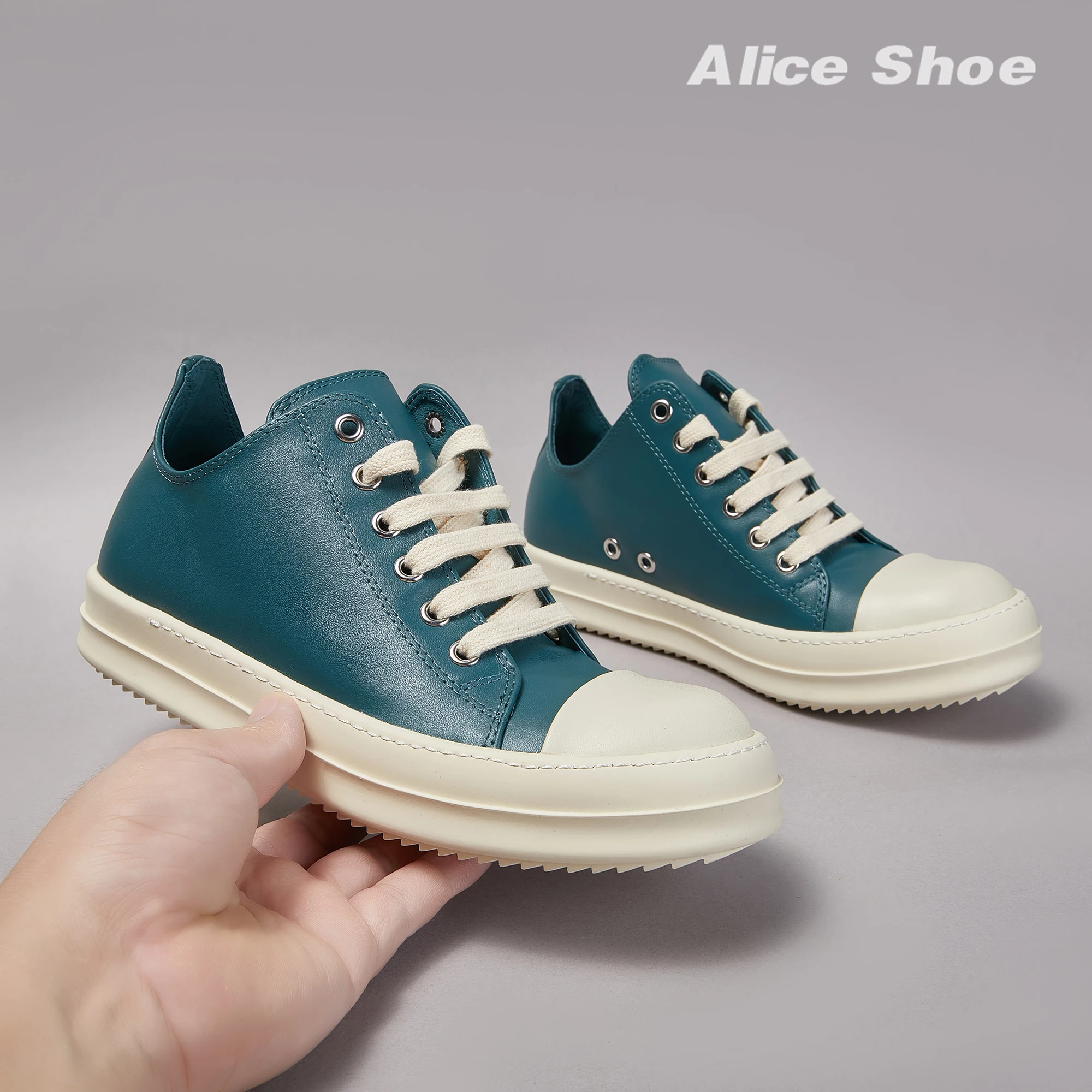 

Ricks Outdoor Designer Men Shoe Leather Women Sneaker Low Top Blue Lace-up ricks Luxury Thick-sole owen Casual Platform Shoe