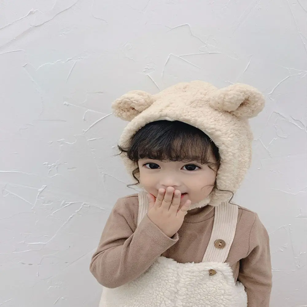 Cute Boys and Girls Winter Warm Baby Winter Hat Rabbit Ear Cap Hooded Scarf Earflap Ear Protection Warm Hat