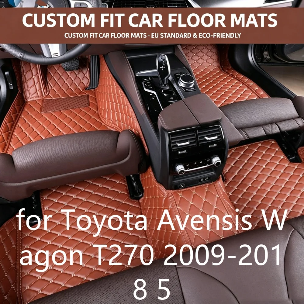 Tappetini in pelle PU a copertura totale per Toyota Avensis Wagon T270 2009-2018, 5 posti, anti-sporco, resistenti all'usura, antiscivolo, tappeti personalizzati per auto, per veicoli elettrici 6f462