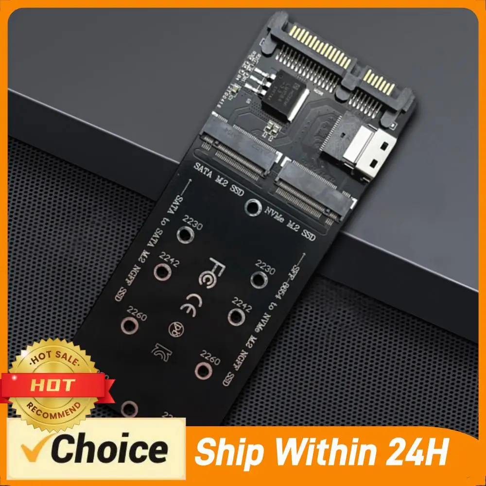 

M.2 To SATA Adapter SFF-8654 To M2 NVME SSD Converter 2 in 1 Combo Adapter Converter Riser Board for Computer Mainboard