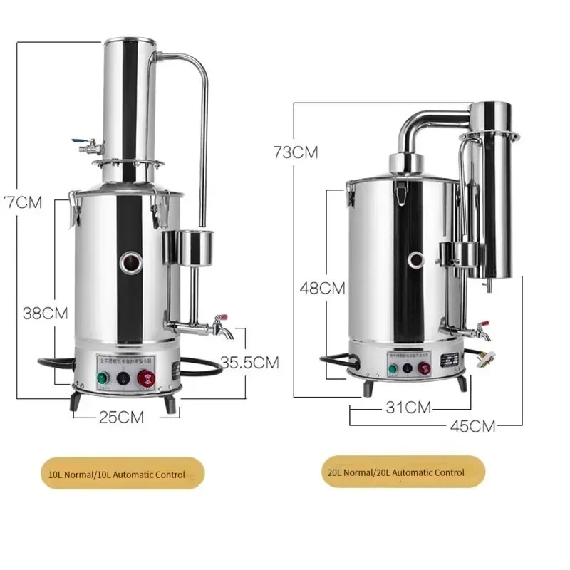 Portable 220v Stainless Steel Electric Water Distiller, Water Generator, Household Automatic Control For Dry Burning Prevention