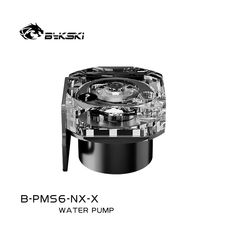 Bykski PWM Bomba de controle de velocidade automática Sistema de resfriamento de água Fluxo máximo 720L / H Compatível com bomba D5 Tampa preta B-PMS6-NX-X