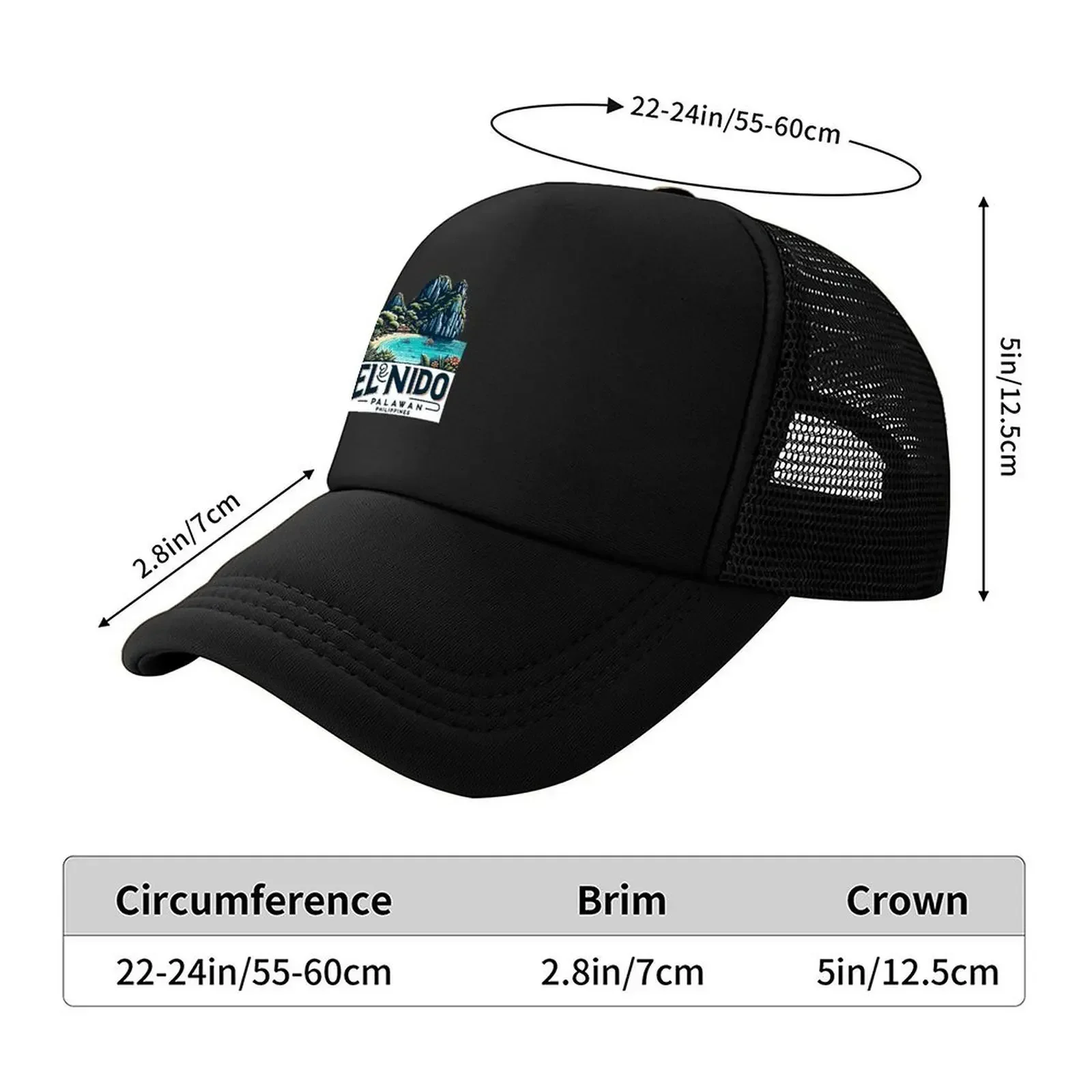 New El Nido Palawan Philippines Baseball Cap Hats On Offer Beach Bag Hip Hop Custom Hat Women's Golf Wear Men's