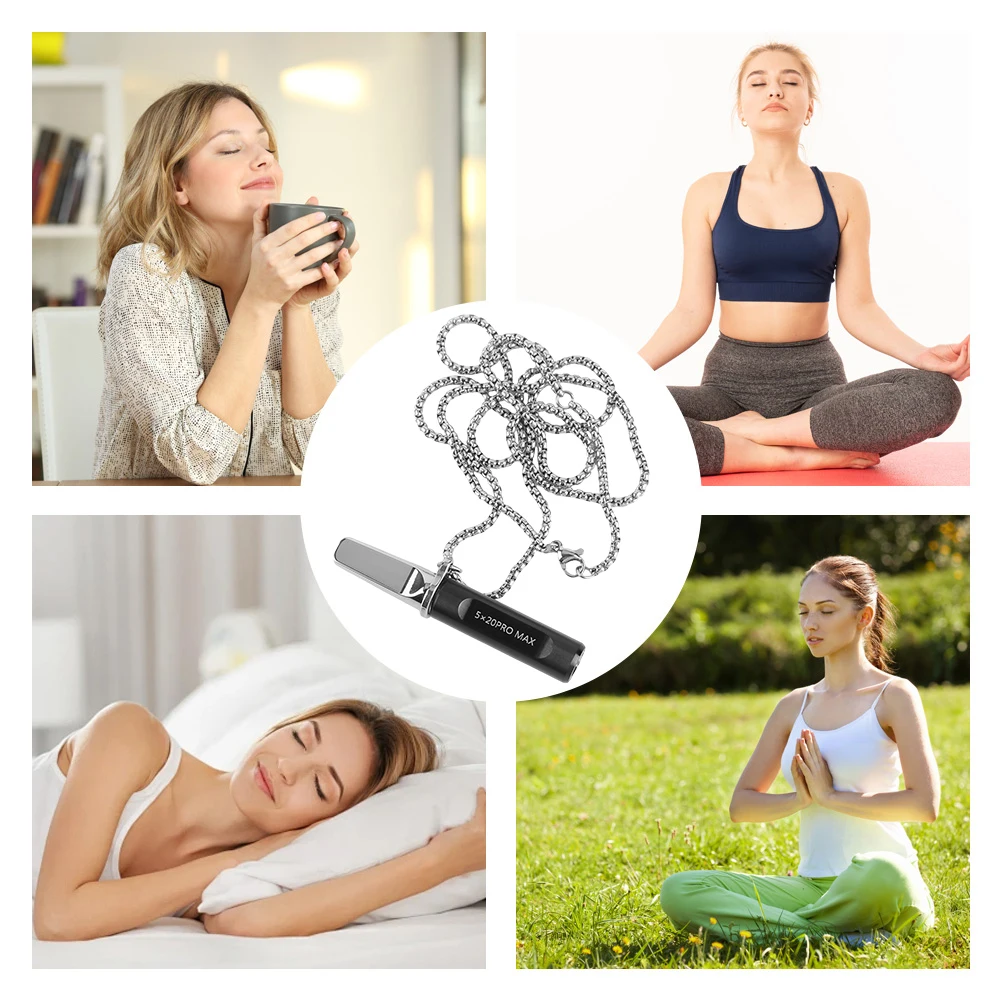 Collar de silbato de meditación Collar de respiración de ansiedad Collar de respiración consciente para aliviar la ansiedad y el estrés para adultos