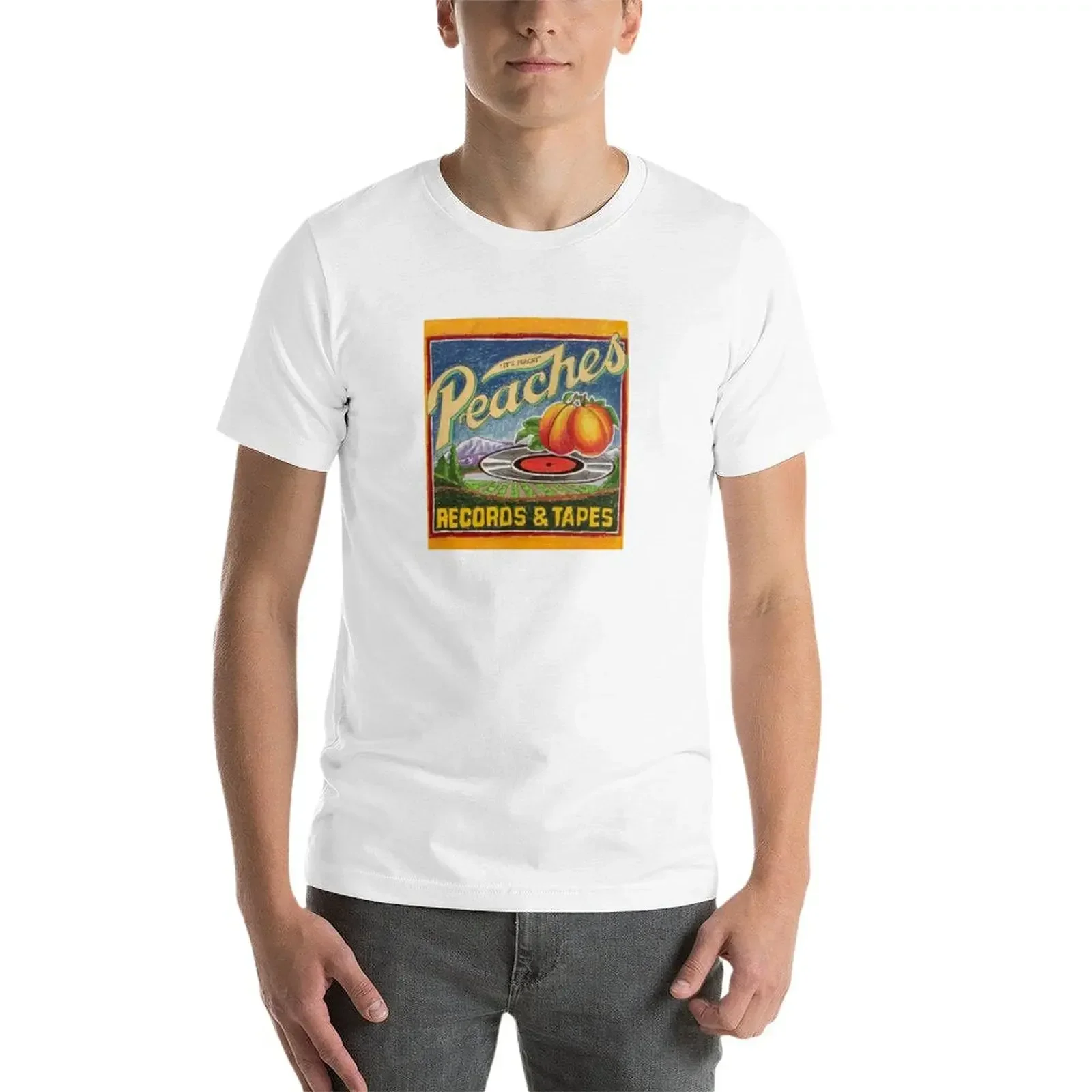 Peaches Records and Tapes T-Shirt graphic tee shirt new edition blue archive graphic t shirt vintage Men's t-shirts