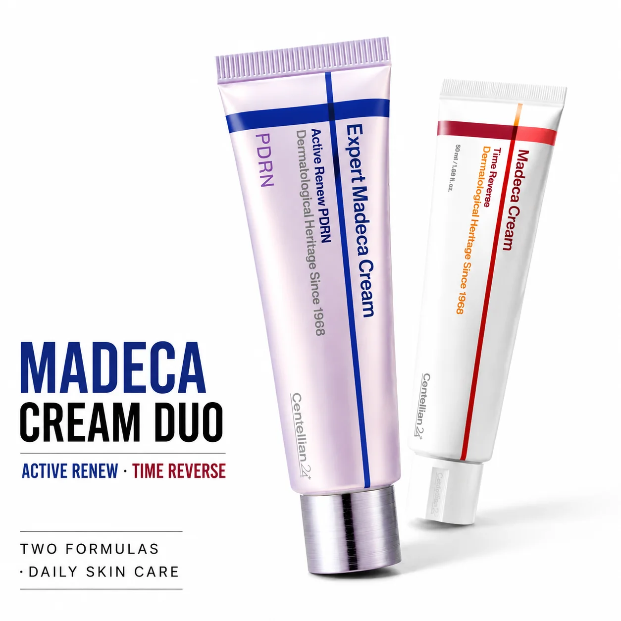 Centellian24 Madeca Cream Time Reverse Cream And Active Renew PDRN Cream Deep Hydrating Nourishing Smoothing Rejuvenating Serum