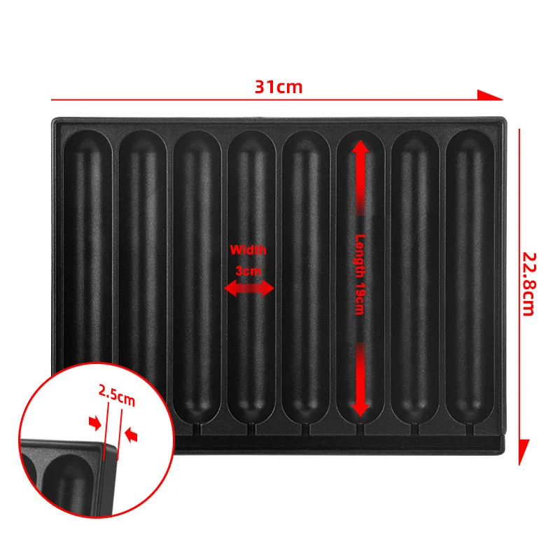 8-Slot Sausages Grill Plate Gas Sausages Machine Plate Hot Dog Sausages Grill Plate Multifnctional Usage Grill Plate