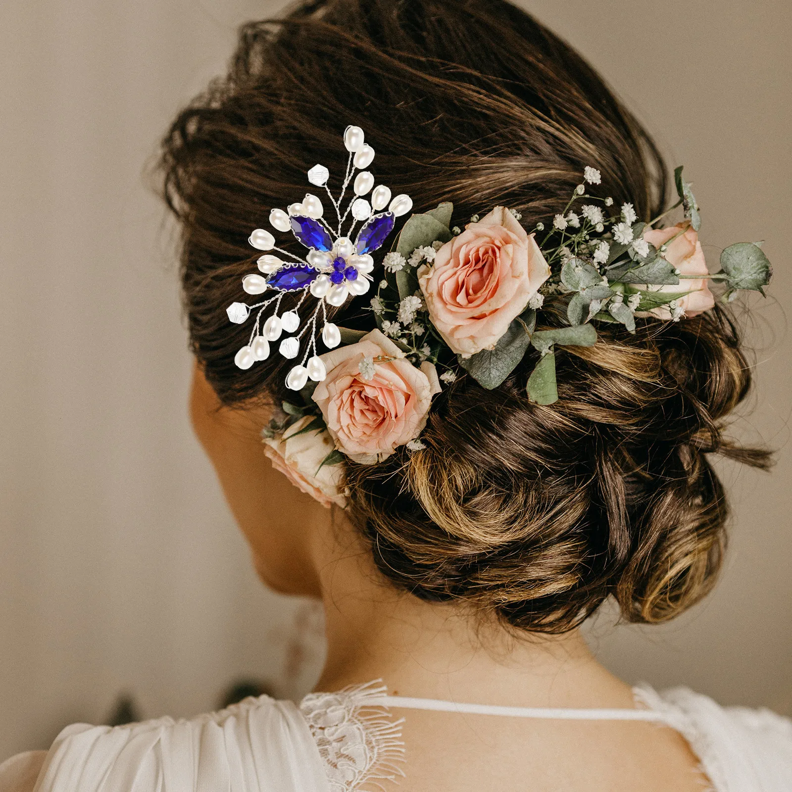 

2Pcs Rhinestone Hairpin Wedding Party Accessories U Shaped Barrettes Lightweight Zinc Alloy Hair Tool