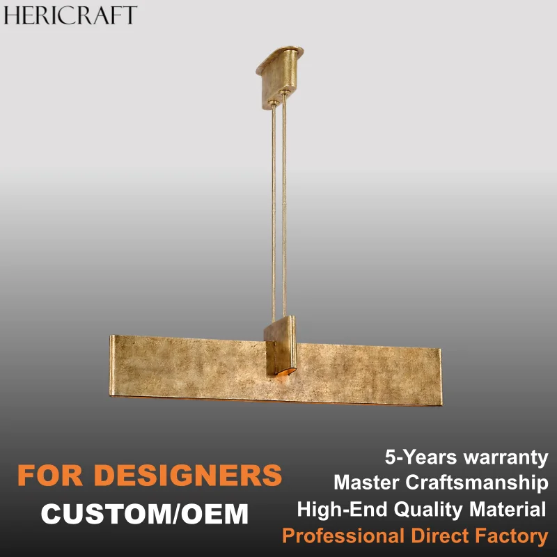 Brass Linear Pendant Light Luxury Intersecting Chandelier For Living Room Dining Kitchen UL Standard