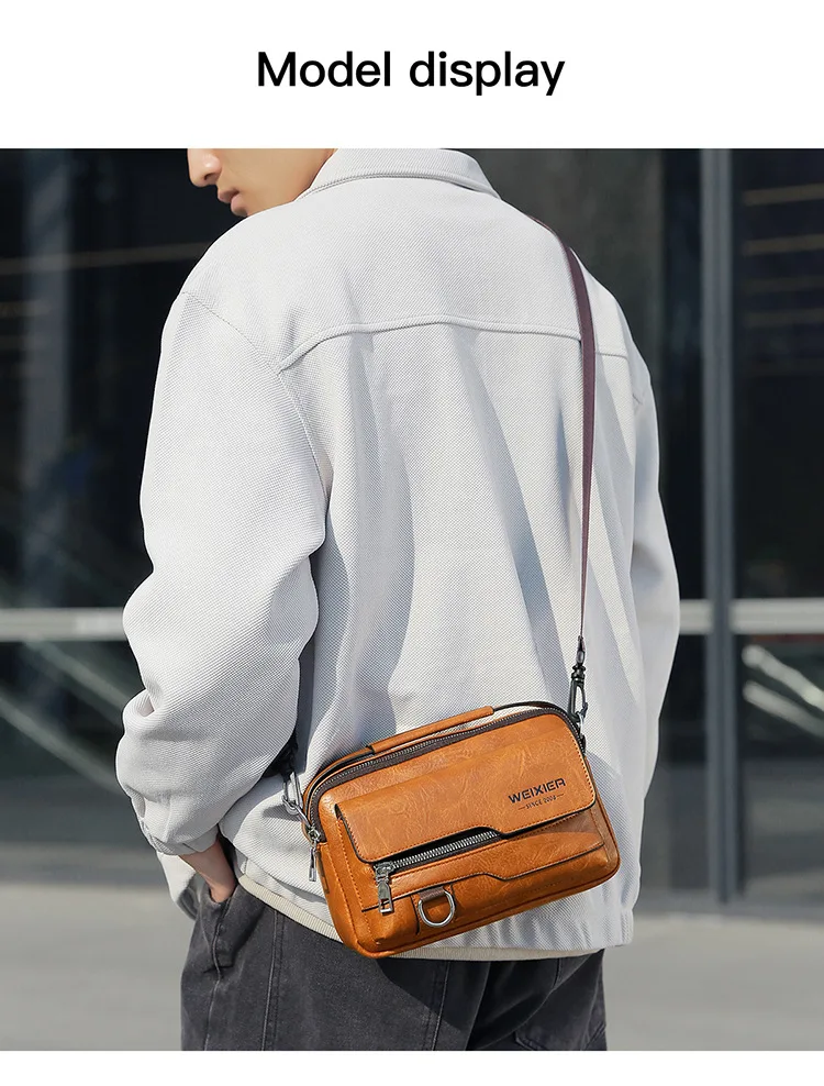New Brand Men's High-end Shoulder Bag, Men's Mailman Bag, Waterproof and Versatile Single Shoulder Bag, Men's Style