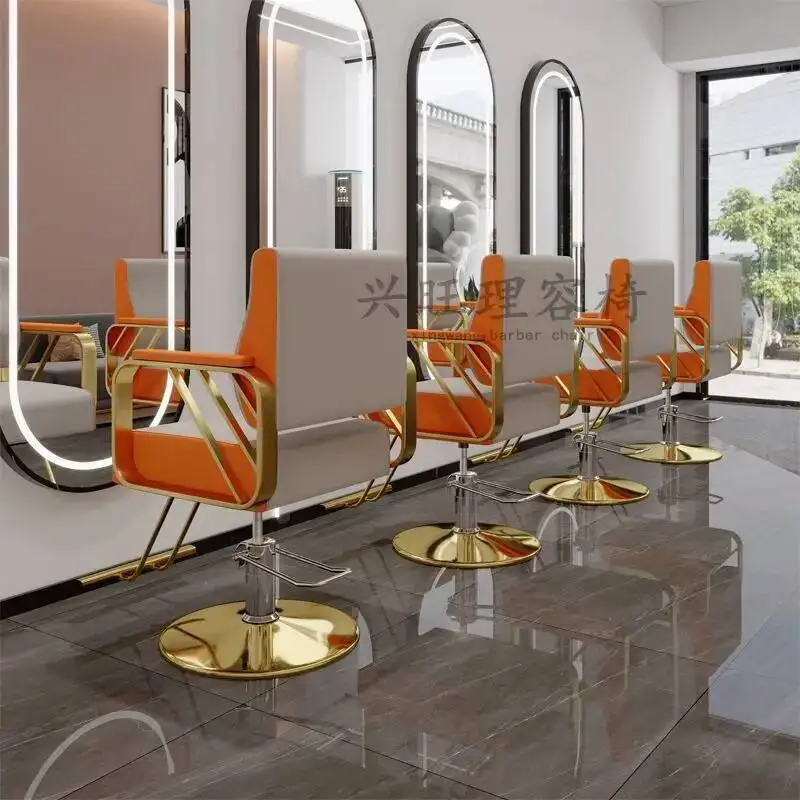 

Hairdresser Swivel Reception Barber Chair Makeup Manicure Rolling Barber Chair Eyebrow Lash Luxury Silla Barberia Furniture HY