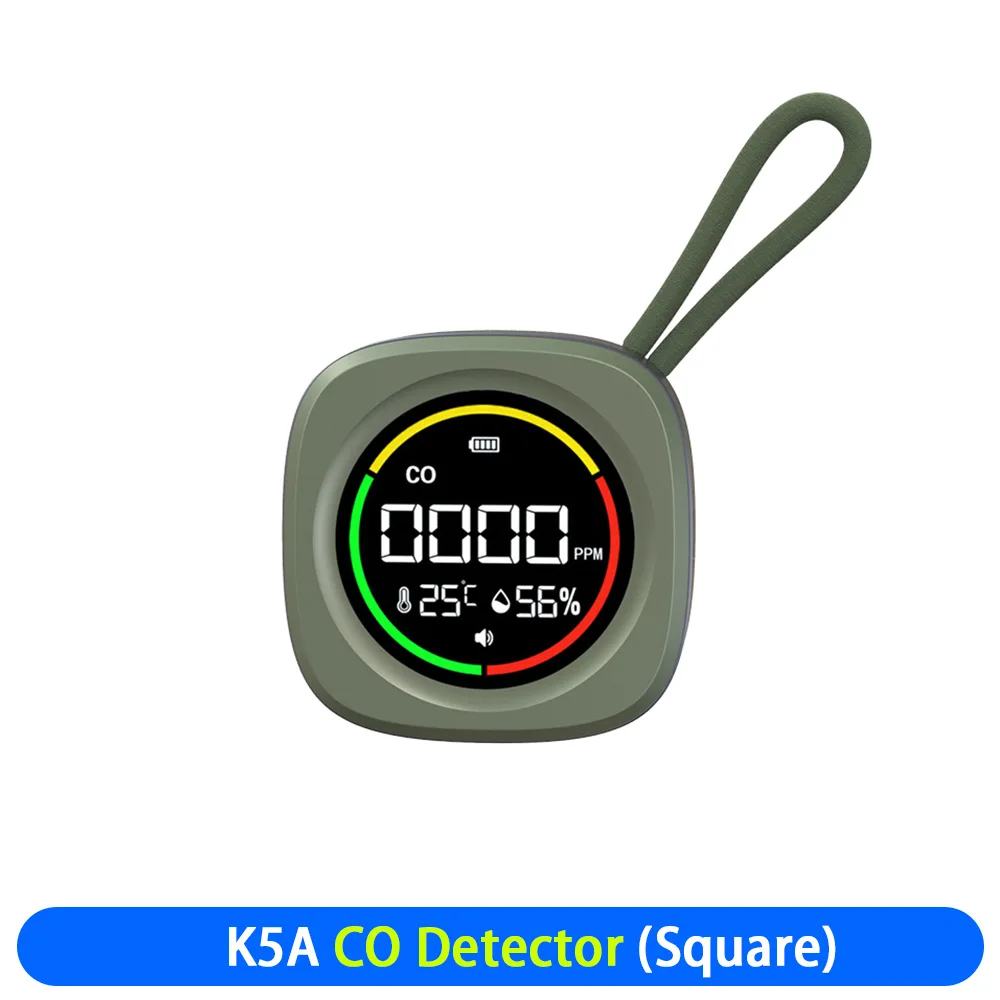 K5 3-in-1 Portable Carbon Monoxide Detector CO Air Quality Portable Monitor HD L
