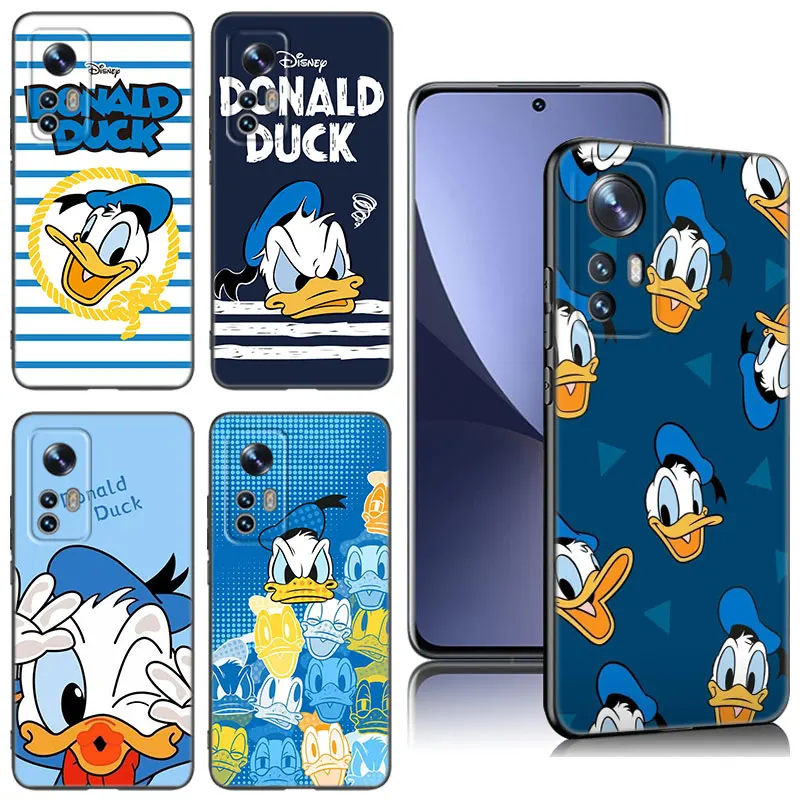 D-donald Duck Black Silicone Phone Case For Xiaomi Mi 9 SE 8 10T 11 12 13 Lite 9T 11T 12S 12T 13T 14 Pro 5G NE 11i 12X