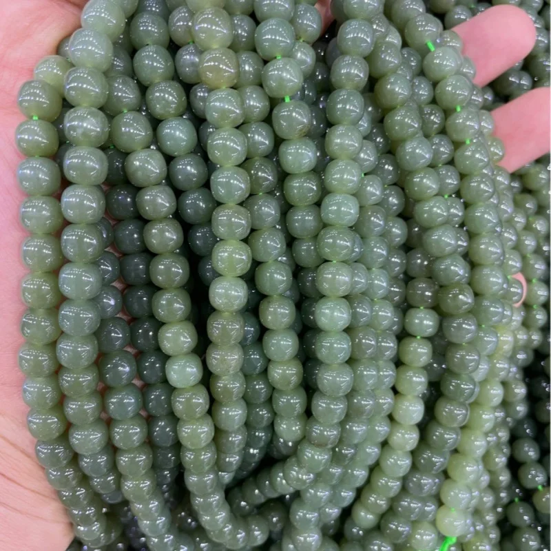 Hetian Jade Yellow Mouth Material Gradient Color 108 Pieces Buddha Beaded Necklace