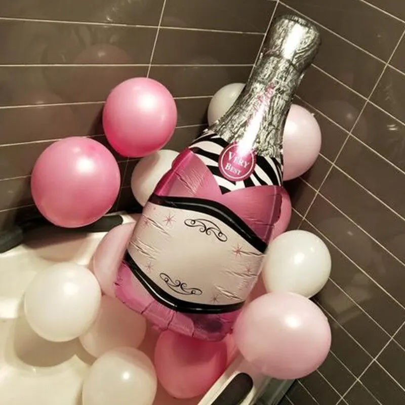 Pink Balloon Champagne Bowknot Wine Cup Wedding Birthday Party Decoration Adult Children Balloon Event Party Supplies