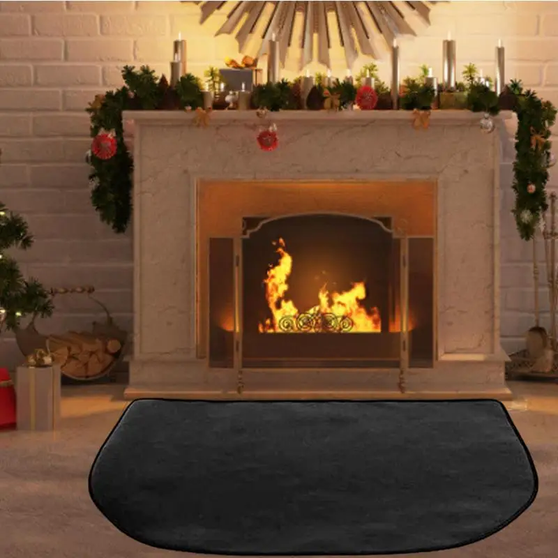 Fireproof Flame-retardant High-temperature Resistant Fireplace Mat Double Layer Fiberglass Floor Protection For Wooden Fireplace