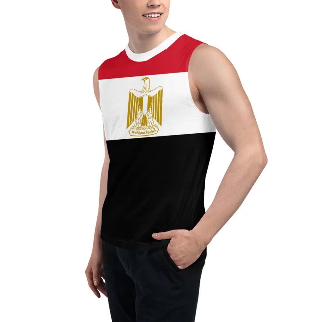 Sleeveless T-shirt Egypt Flag 3D Men's Boys Tshirt Gyms Tank Tops Fitness Joggers Basketball Training Vest
