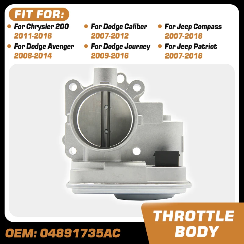 

Car Throttle Body For Dodge Journey Avenger Caliber Jeep Compass Patriot Chrysler 200 2.4L 2.0L 1.8L Throttle Valve 04891735AC