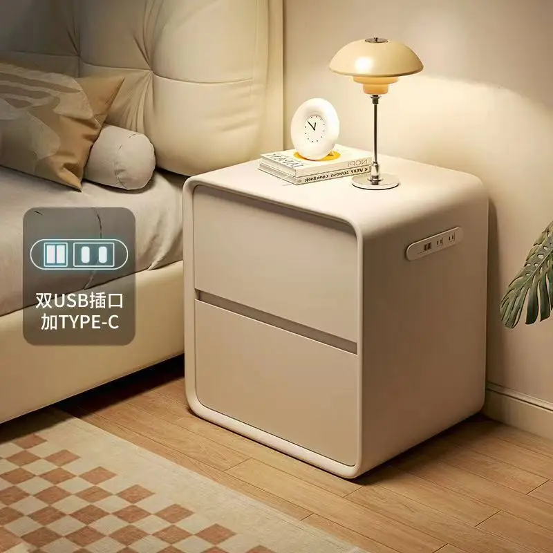 

Luxury Wooden Storage Space Saving Shelf Side Home Cabinet Designer Nightstands Bedside Drawers Mesa De Noche Home Furniture