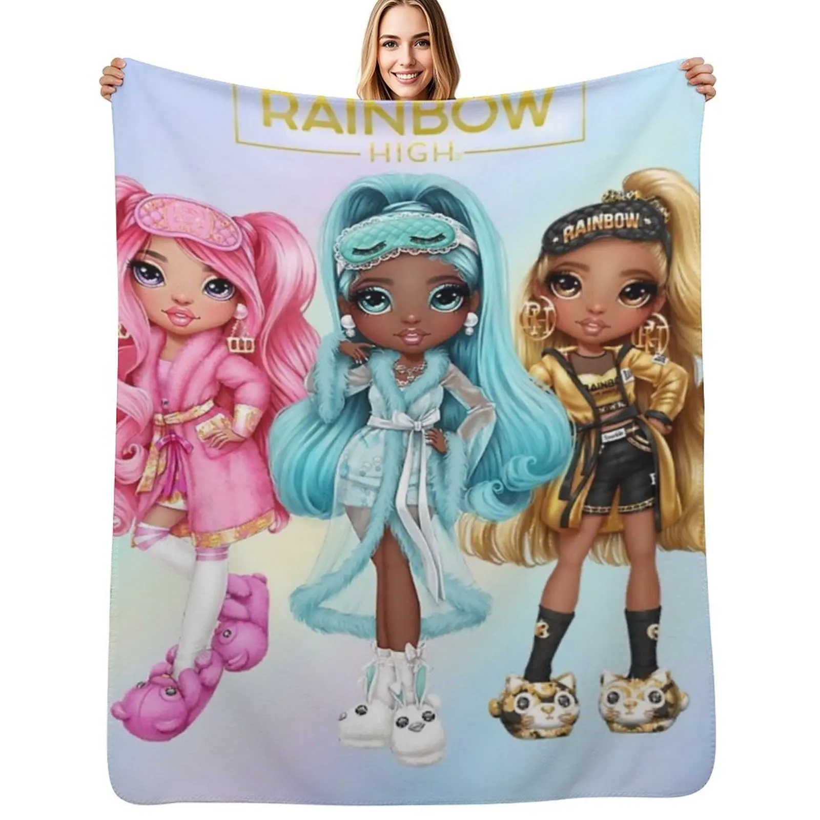 

Rainbow High Slumber Party Throw Blanket Soft Bedroom Blanket for Night Sleeping