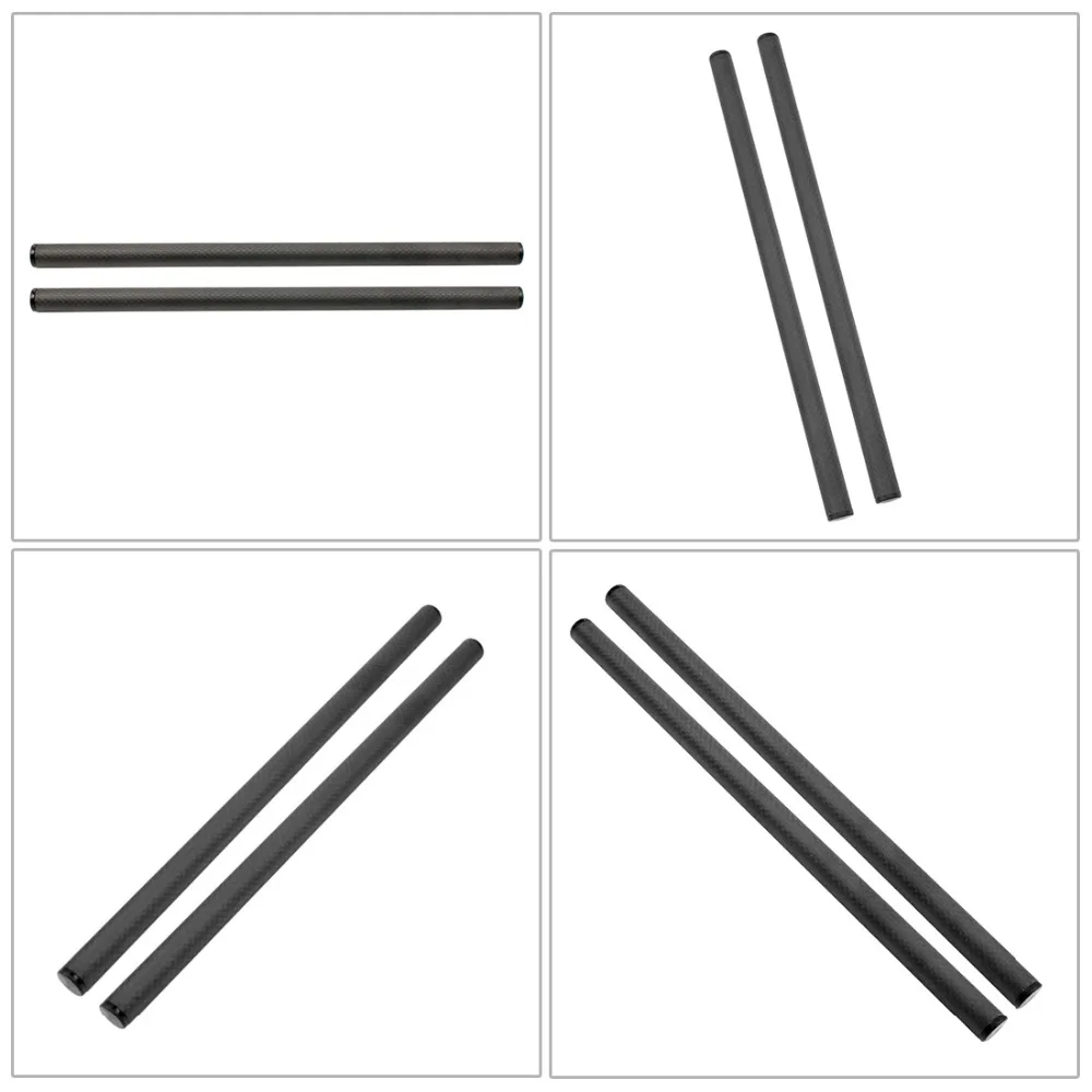 2 Stück 10cm 25cm 30cm 40cm Carbonfaserrohr mit 15mm Teleobjektivhalterung für Rig-Schienen-Klemmsystem Follow Focus SLR-Kameras – Detail 36
