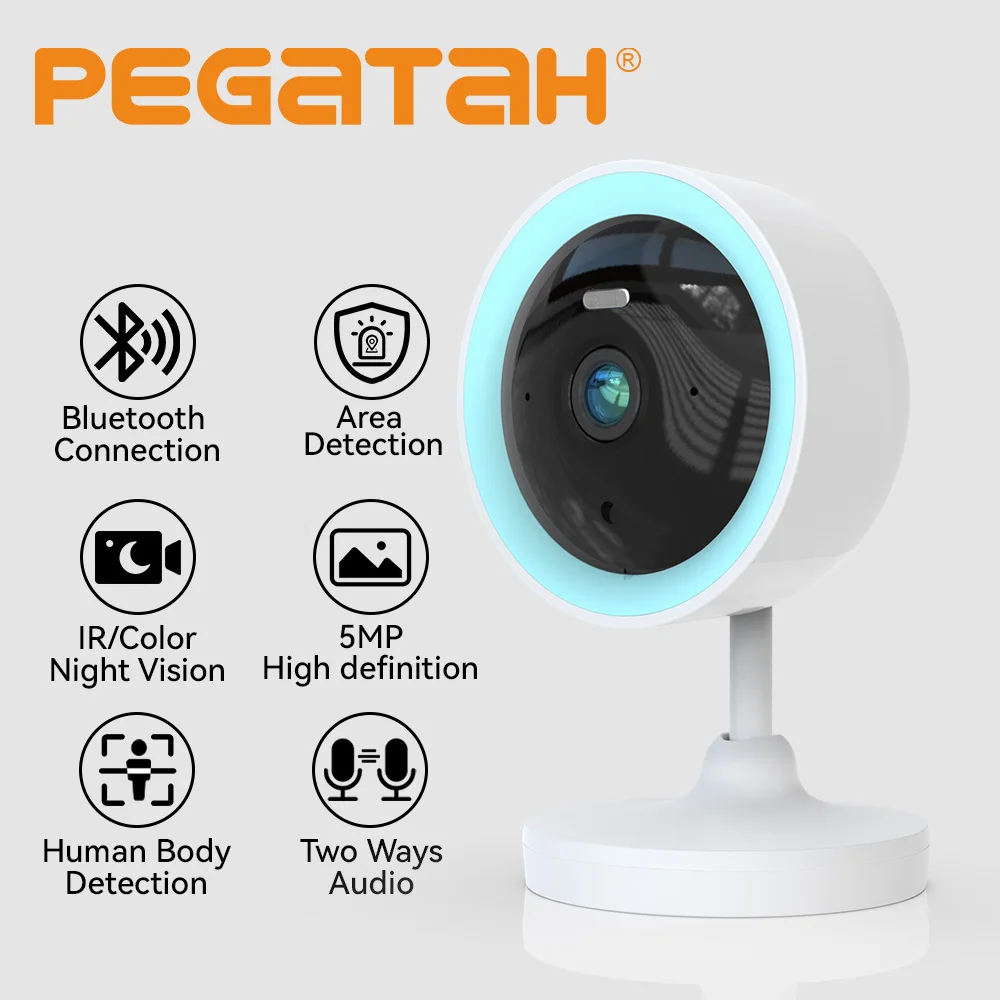 Tuya Smart 2MP Indoor WiFi Security Baby Monitor Camera Human Detection Color Night Vision Real‑Time Push Alert Remote View