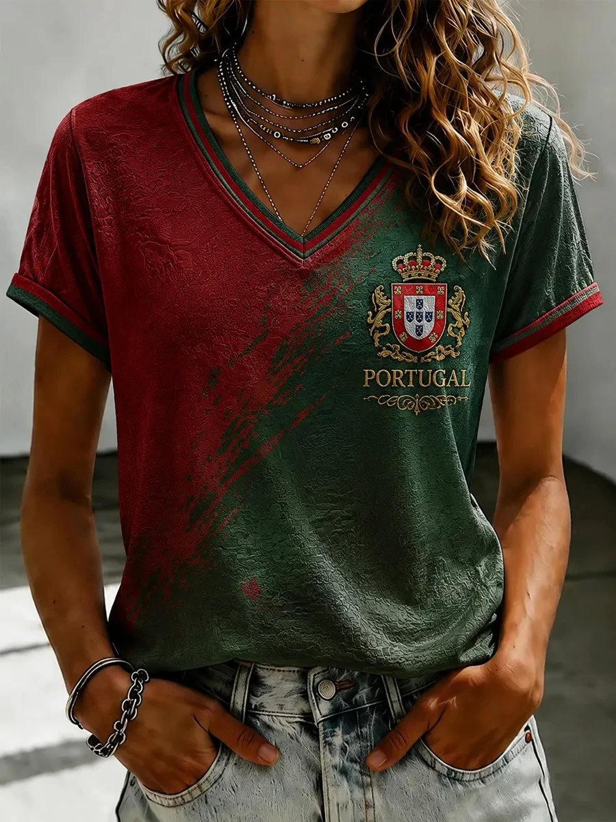 26 New Portugal 3D Printed Football Jersey  Family Matching T-shirt Suitable for Daily and Training Wear Quick Drying Sweatshirt