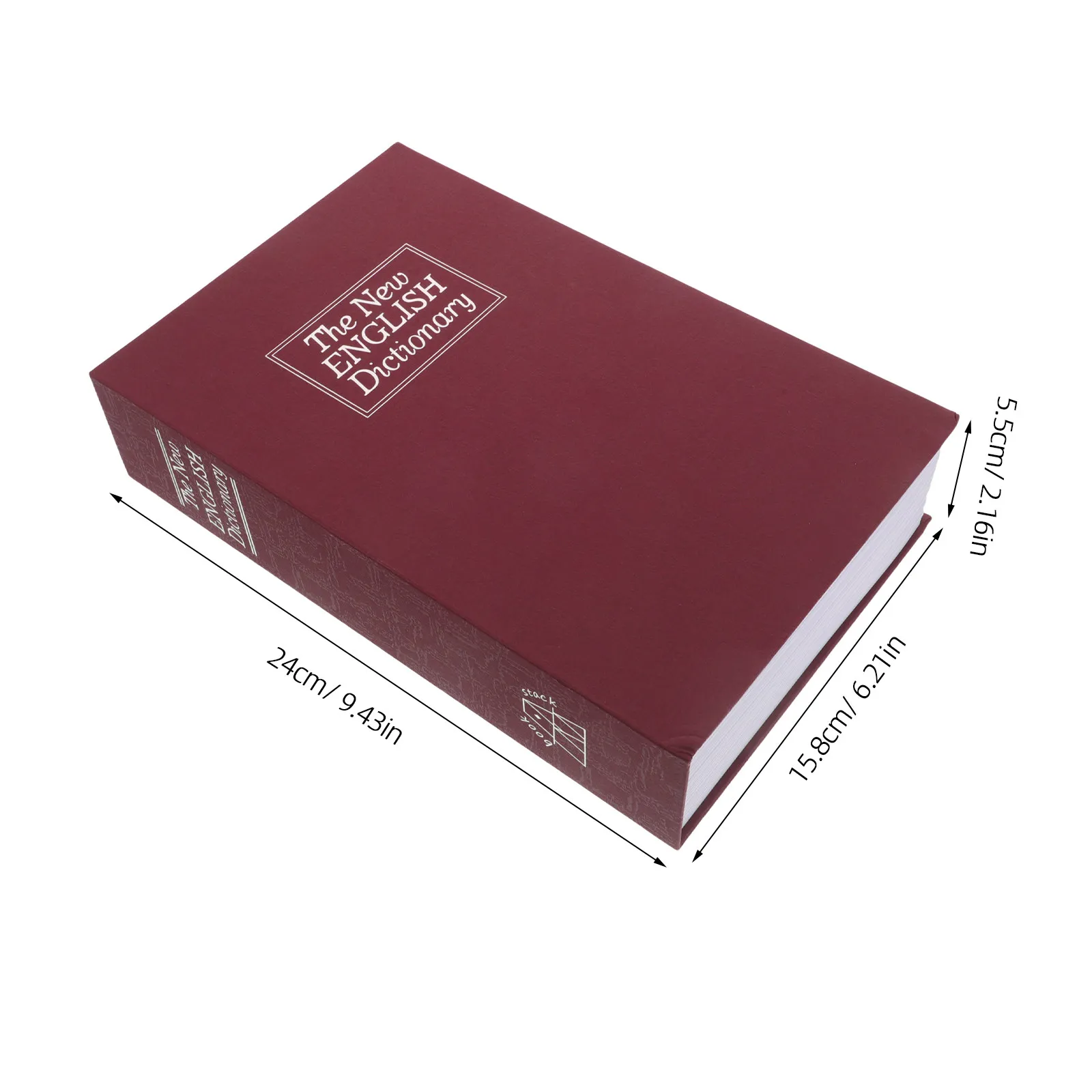 Simulation Book Shaped Safe Box Red Mechanical Password Lock Hidden Storage Book Box Cash Coins Jewelry Safe for Home Office