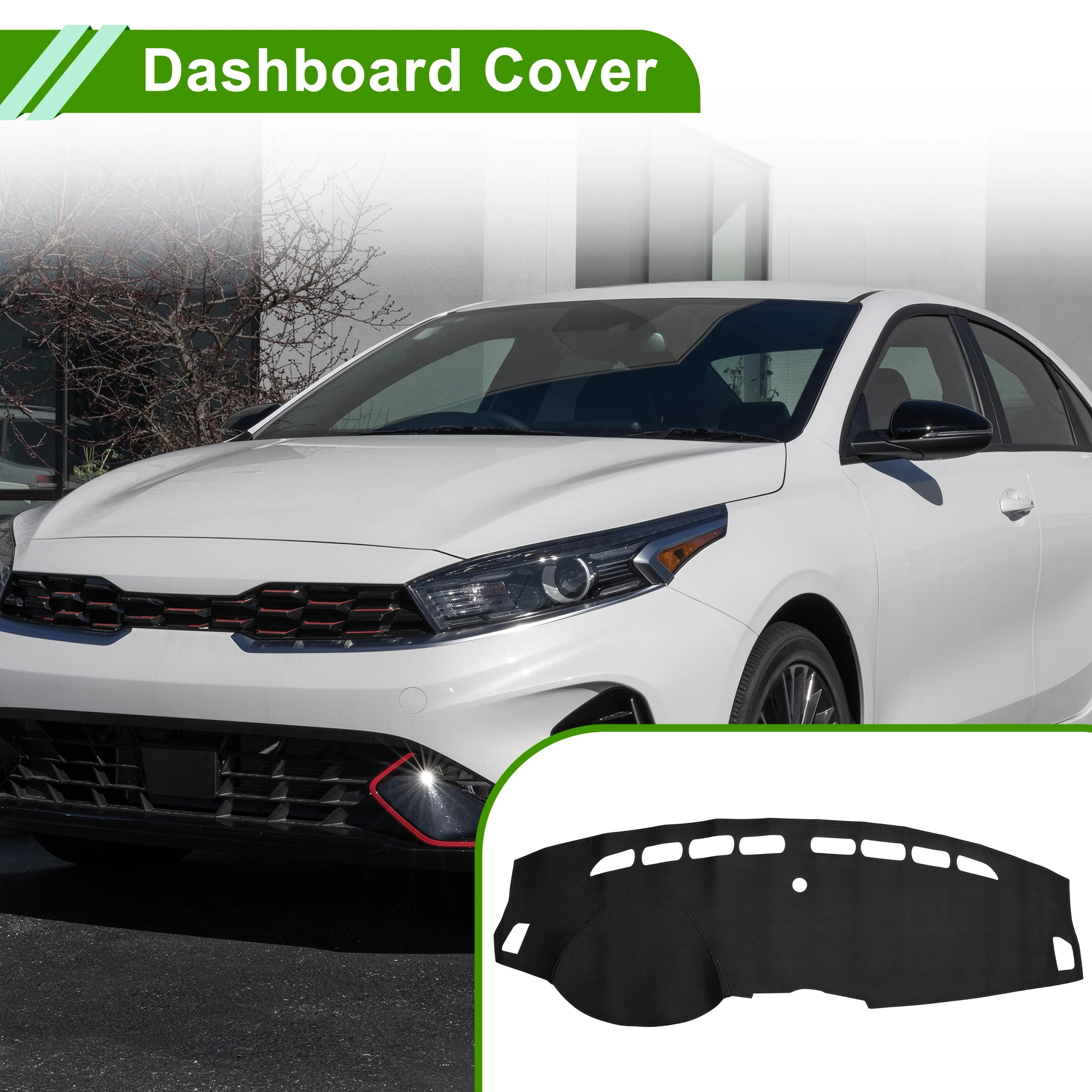 

Накладка на приборную панель UXCELL для KIA Forte 2018-2019, черная, 1 шт.