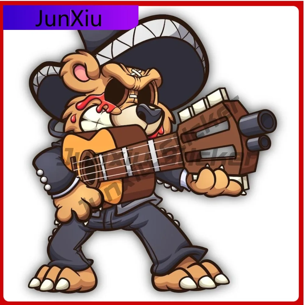 

Bloody Mariachi Bear Guitar Gun Vinyl Sticker Occlusion Scratch Decoration Sticker Camping Windshield Luggage Kayak Suv Car Deco