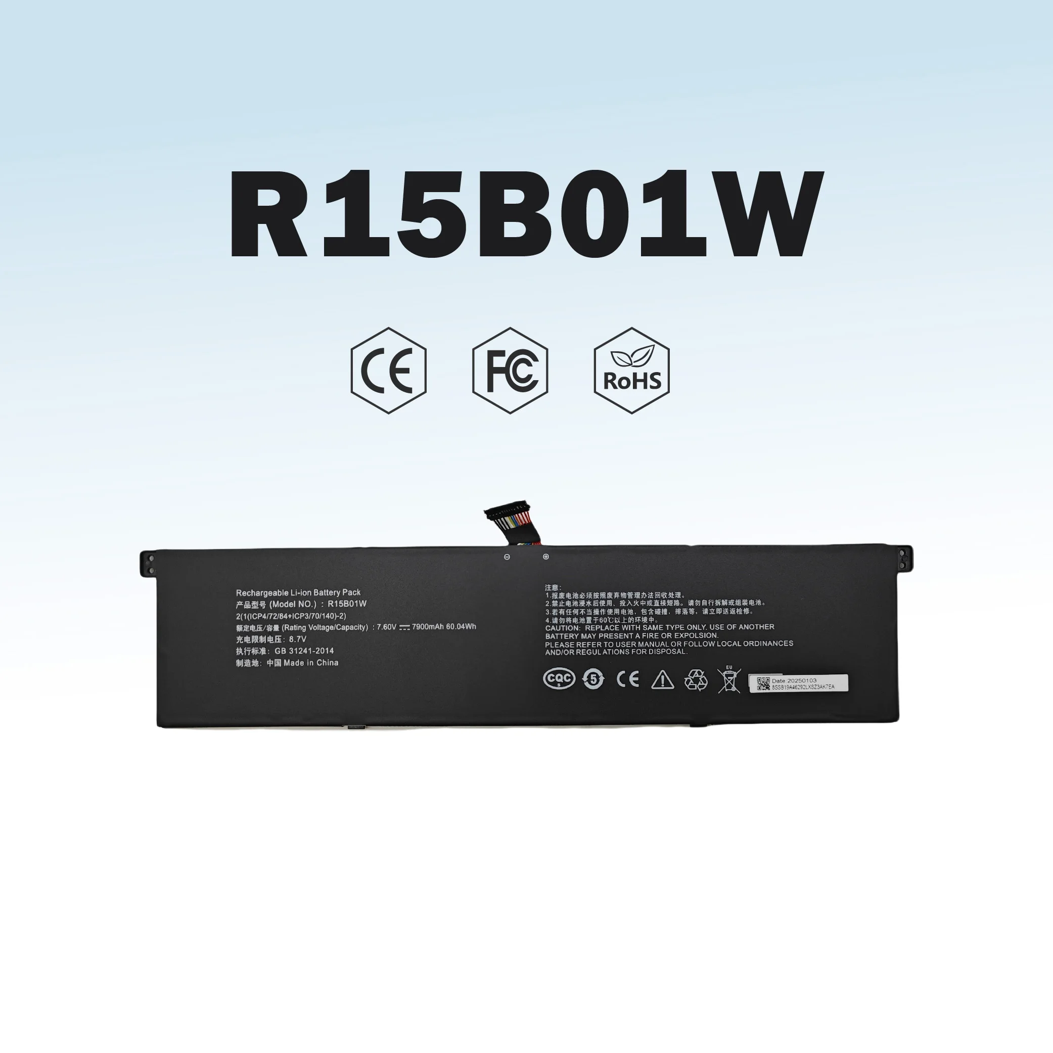 R15B01W Laptop Battery Replacement for Xiaomi Pro 15.6 inch Series