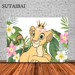 The Lion King Backdrop Boy Birthday Party Decoration 1 Year Tropical Jungle Simba Background Baby Shower Photo Studio Banner