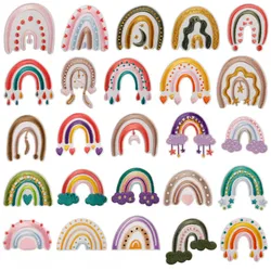 10 Pcs Rainbow Collection Embroidered Patches Iron On Clothing Hat Bag Shoe Repair Material Phone Gift Box Decor DIY Accessory