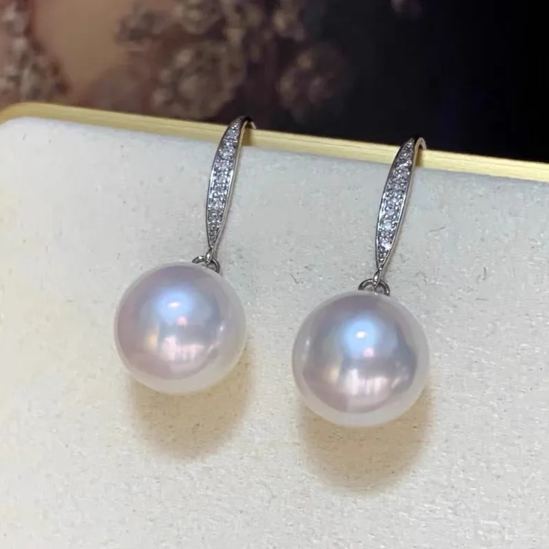 Charming Pair Of 16mm Gold Shell Freshwater Pearl Earring  pearl earrings  earrings for women  925 sterling silver  dangle