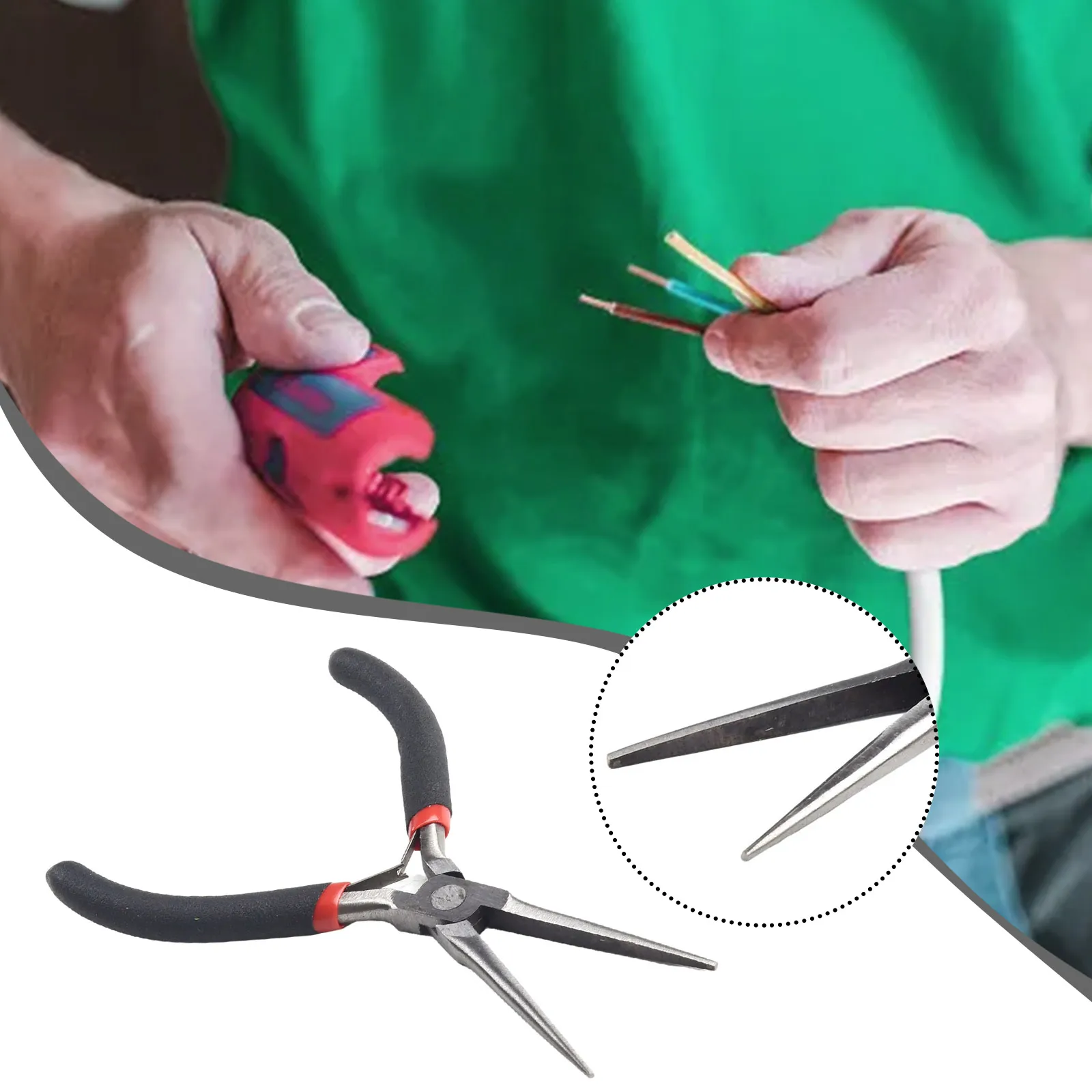 Thin Profile, Easy Handling Long Nose Pliers, 150mm, for ideal for Electronic Industry Repair, Model Making, Fishing